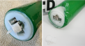 Recalled Light‑Up Foam Stick (Item No. SS041‑M) – End of stick showing accessible button cell batteries. 