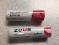 Zeus brand “Freedom Power” lithium AA batteries sold with motorized window coverings