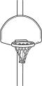 Drawing of Basketball set with net intact
