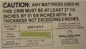 Recalled Crib Label