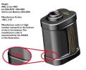 Recalled ARC Lithium Ion Bicycle Light Battery