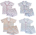 Recalled Blossom Short Sleeve Button Up Short Set – Fireworks, Sailboats, Stripes, Tulip