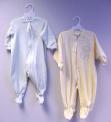 Recalled infant jumpsuits in blue and yellow
