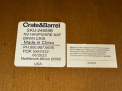 Recalled Crate & Barrel Hampshire Cribs – label on the mattress support board with SKU number