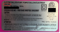 Silver rating label on bottom of the product showing model number (406198) 