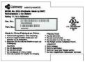 Recalled Gateway Lithium Ion Battery Pack label