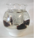 Recalled Gel Candle - Round Shape with Curly Top and Red Roses, Model #506
