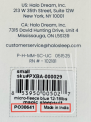 The hang tag with the batch code and “Made in India” circled