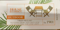 House & Garden Hang Tag on Recalled Foldable Bistro Set Chairs