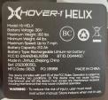 Hover-1 Helix label on the bottom of the hoverboard