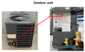 Location of model number on outdoor condenser