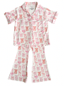 Recalled In My Jammers Button Up Flare Set – Springs Floral Bows print