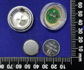 Recalled JINHEZO Mini Waterproof LED Tea Light opened to show accessible button cell batteries