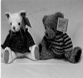 Black and White Photo of Bear and Cat Kritters