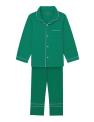 Recalled La Ligne Enfant Bonne Nuit Pajamas in Green with Light Blue Trim