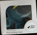 Recalled Little Rawr Silicone Pull String Teething Toys- Front of packaging