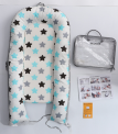 Recalled Yoocaa Baby Lounger in blue star print