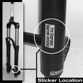 Location of sticker on recalled bicycle forks