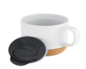 Recalled Accompany USA Ceramic Mugs in white with cork bottoms