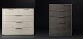Smythson Shagreen five drawer dressers in dove/pewter and smoke/steel