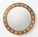 Recalled Round Mirror, Aged Brass 