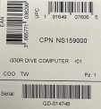 Box label of recalled Aqualung i330R SCUBA Diving Computers Model: NS159000 Serial Prefix: GD
