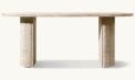 Recalled RH Byron Reeded Stone Dining Table in Italian Classico Travertine