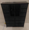 Recalled Romorgniz Fabric 12-Drawer Dresser in black (front)