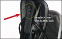 Snaplock lever with button lock