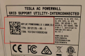 Recalled Powerwall 2 AC Battery System (Product Nameplate Sticker)