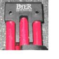 Recalled stools bear the Byer of Maine logo printed in silver ink on the plastic leg hub.