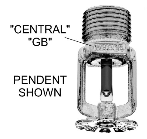 Recalled “wet” sprinkler, which is installed in piping that is filled with water. 