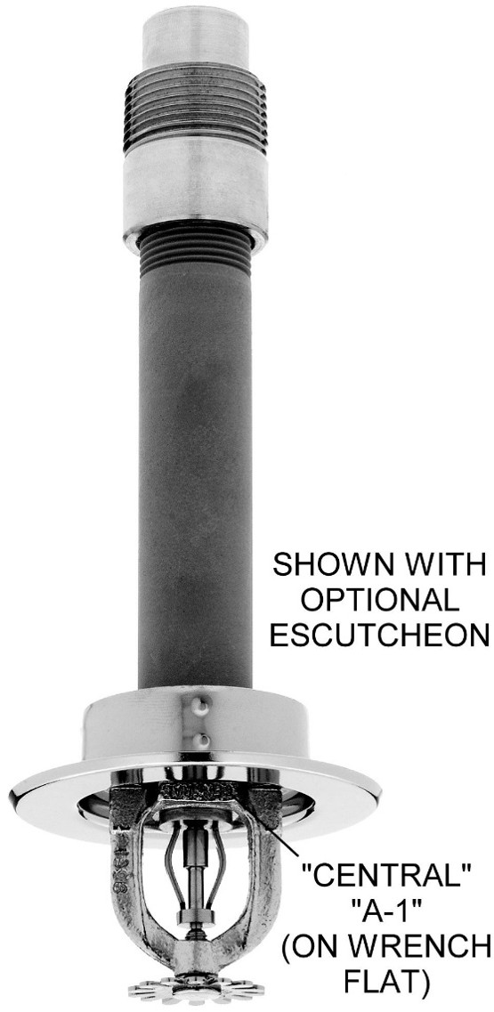 Recalled “dry” sprinkler, which is used in areas that may be exposed to very cold temperatures and exposed piping does not contain water. 