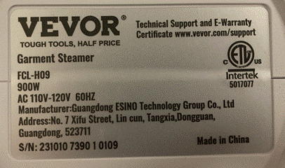 Sanven Technology Recalls VEVOR Steamers Due to Risk of Serious Injury from Burn Hazard