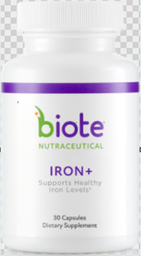 Recalled  Biote Nutraceutical Iron+ (30ct.) - front