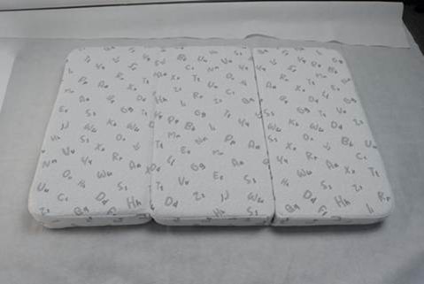Recalled Voomf Tri-Fold Play Yard Mattress – letters print