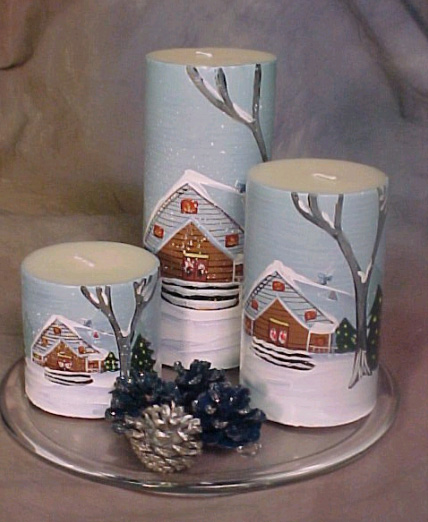Home Trends Ice Holiday Collection Candle gift set: Snow House Candle gift set, Snowman Candle gift set, and Snowflake Candle gift set