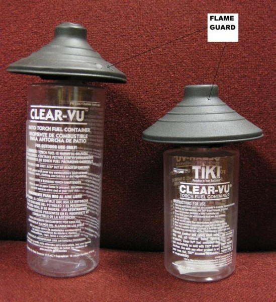Picture of Recalled Flame Guards with location of Flame Guard indicated