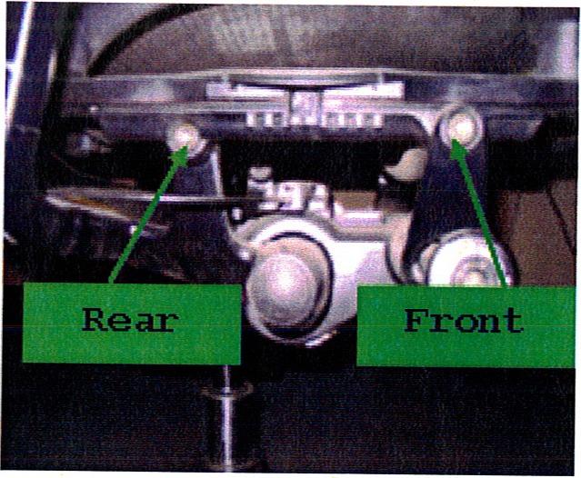 Picture of bolts that attach the seat bottom to the chair frame (photo 'C')
