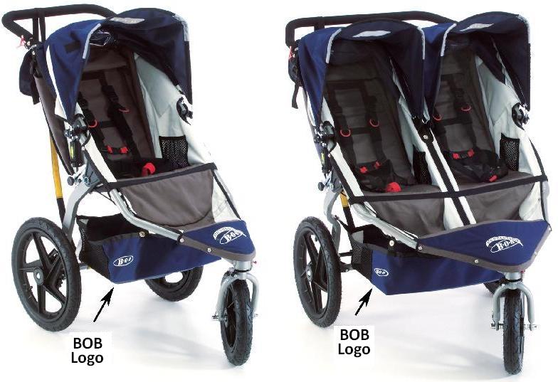 Picture of Recalled Jogging Strollers showing location of BOB logo