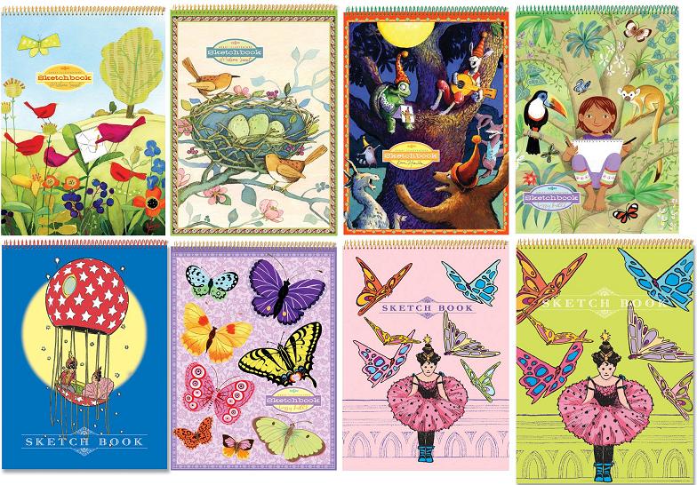 Sketchbooks with Colored Spirals