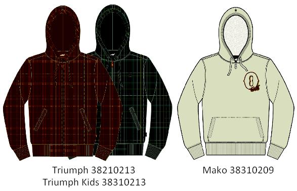 Picture of Recalled 38210213 Triumph, 38310213 Triumph Kids, 38310209 Mako Children's Hooded Sweatshirts