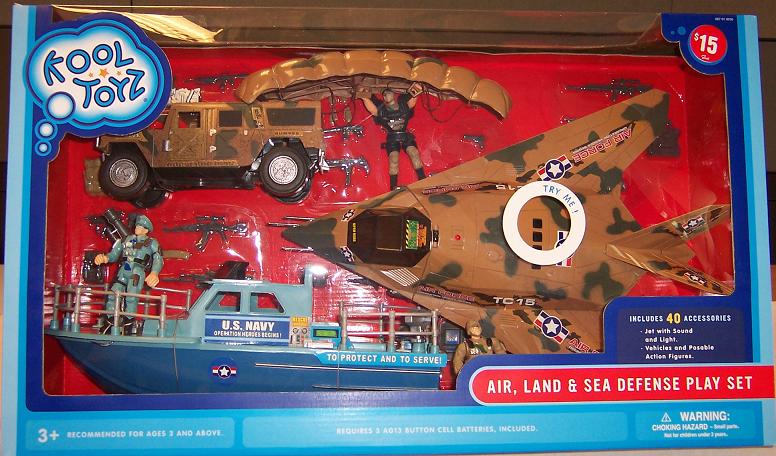 Picture of Recalled Air, Land and Sea Defender Play Set