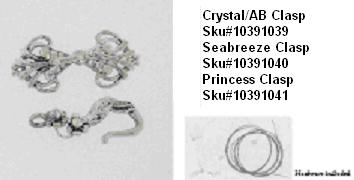 Picture of Recalled Crystal/AB Clasp SKU# 10391039, Picture of Recalled Seabreeze Clasp SKU# 10391040, Picture of Recalled Princess Clasp SKU# 10391041