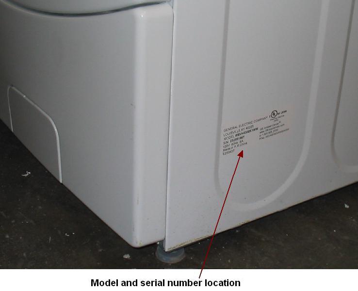 Model and serial number location