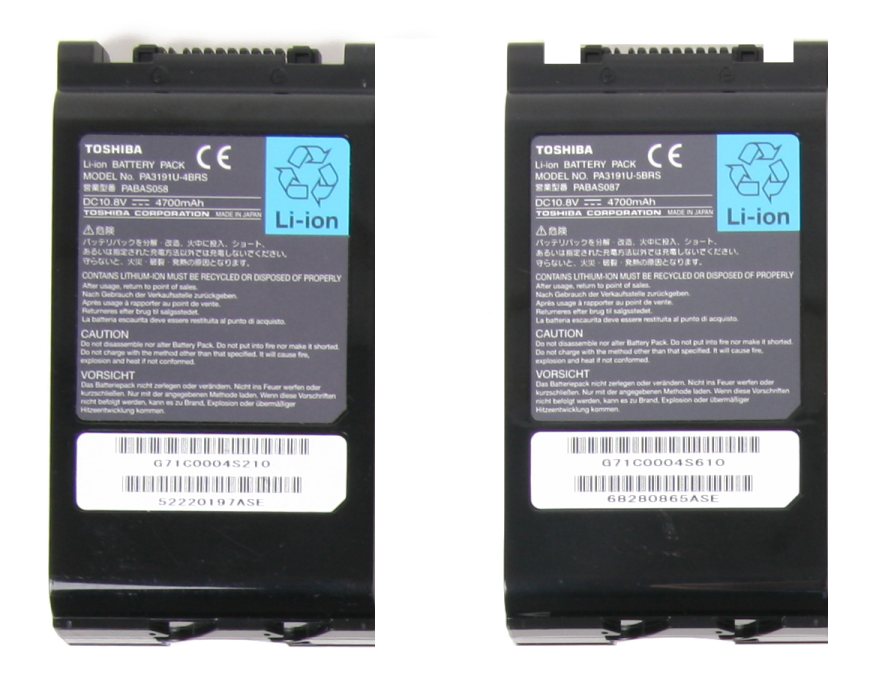 Picture of Toshiba Recalled Batteries