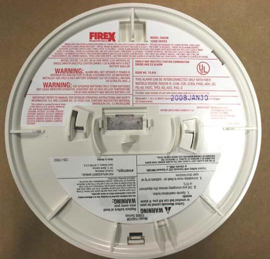 Picture of Recalled 12000 Series CO/Smoke Combo Alarms