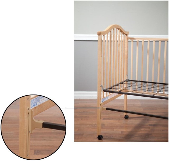 Picture of recalled crib with location of hazard identified