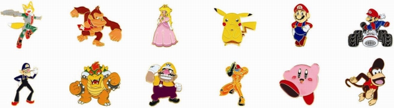 Picture of Recalled Character-themed lapel pins