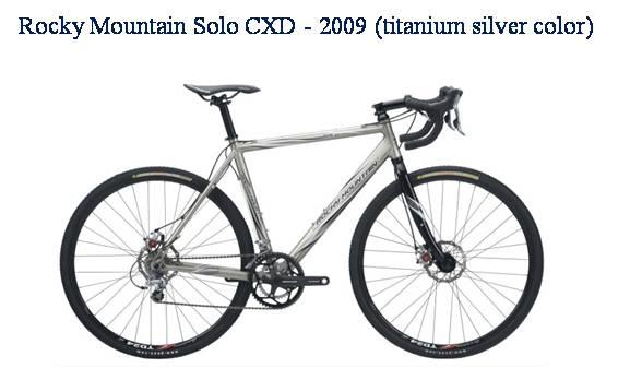 Picture of recalled Rocky Mountain Solo CXD 2009 Titanium silver color bicycle